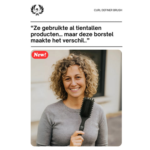 Klantervaring met de Phoenix Hair Products Curl Definer Brush voor het creëren van mooi gedefinieerde krullen