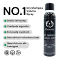 Phoenix Hair Products Dry Shampoo Volume Spray met voedende arganolie voor direct fris en volumineus haar. Geschikt voor alle haartypes, eenvoudig in gebruik en vrij van sulfaten, parabenen en dierproeven.