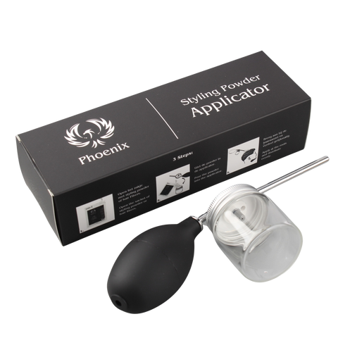 Phoenix Hair Products Hair Styling Powder Applicator voor het gelijkmatig en nauwkeurig aanbrengen van styling powder voor extra volume en textuur.