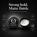 Phoenix Hair Products Shaping Clay met sterke hold, matte finish, meer volume en textuur voor een natuurlijke haarstyling. Geschikt voor kort tot halflang haar.