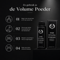 Stapsgewijze gebruiksaanwijzing van de Phoenix Hair Products Hair Styling Powder volume poeder voor het creëren van meer volume, textuur en een natuurlijke matte finish.